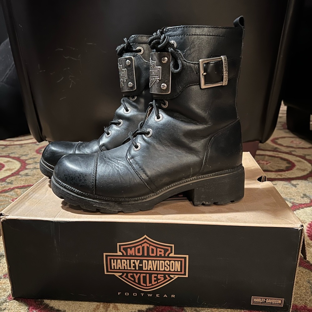 Harley Davidson Leather Riding Boots W9.5